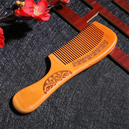 Anti Static Handmade Natural Peach Wood Hair Brush Set