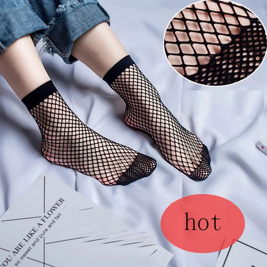 Sexy Black Hollow Out Breathable Mesh Fishnet Socks