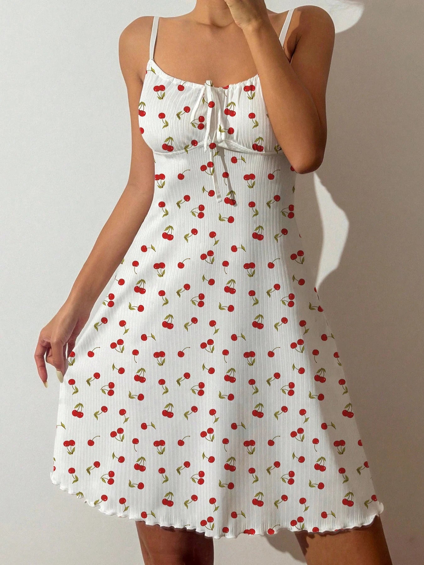 Sexy Nightdress Heart Printed Mini Dress Lingerie Pyjamas