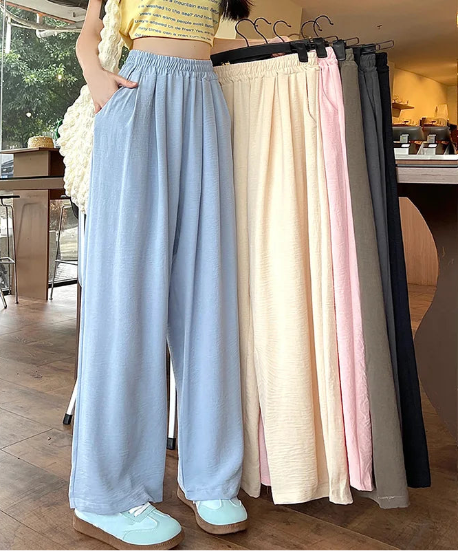 Colorful Ice Silk Baggy Straight Leg Pants
