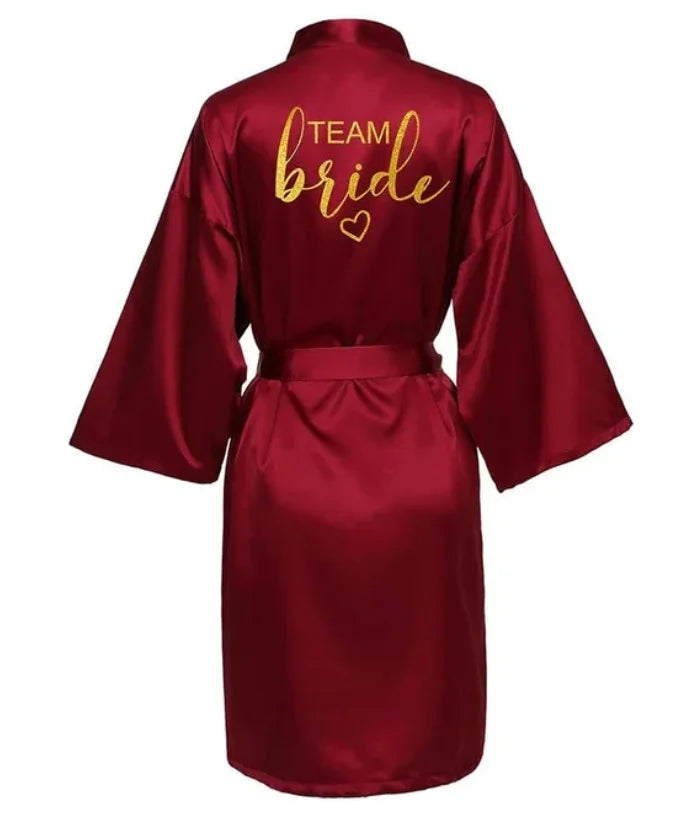 Bride Robe Kimono Satin Pajamas Bridesmaid Bathrobe