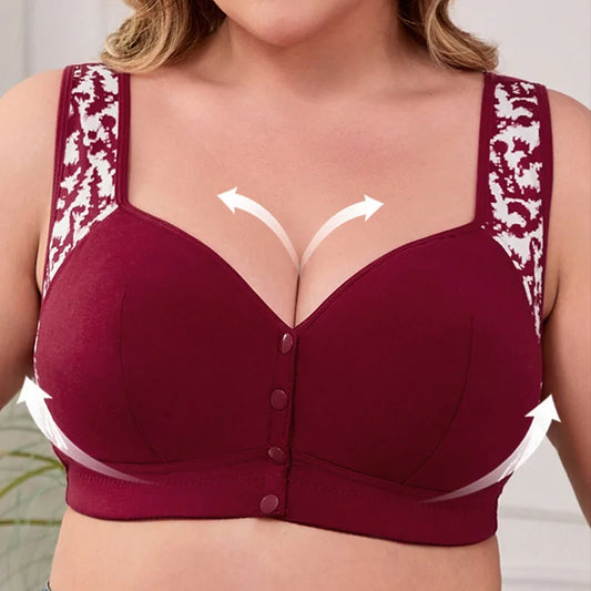 1XL-7XL Front Button Without Steel Rings Vest Style Lingerie Oversized Bras