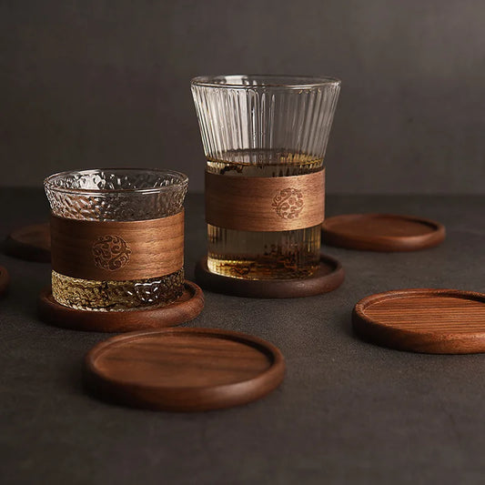 1PCS Solid Walnut Wood Coaster