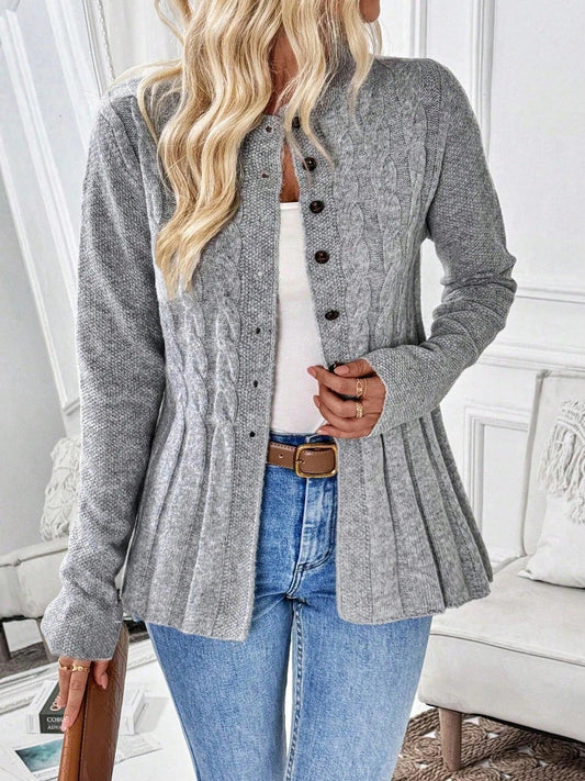 Long sleeved cardigan sweater