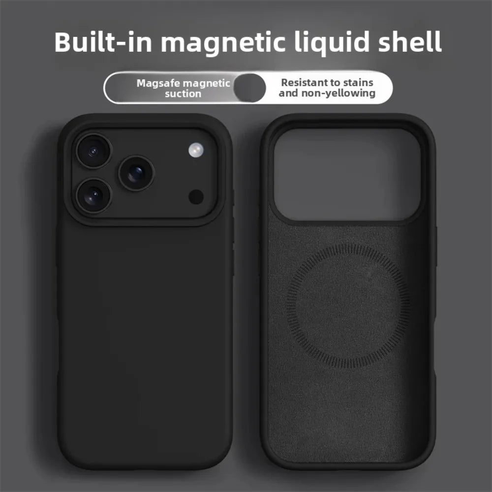 Original Magnetic Phone Case For iPhone 17 16 Pro Max Liquid Silicone Cases