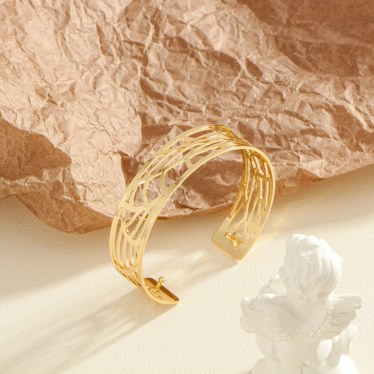 Hollow double-sided leather color replaceable bracelet