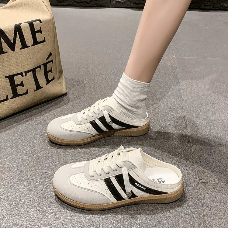 Elegant Round Head Sexy Breathable Half Slippers Shoes