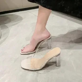 Pumps Jelly Open Toe High Heels Transparent Slippers