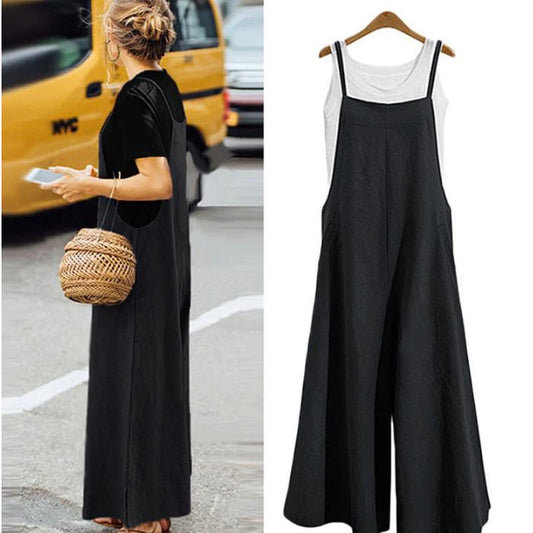 Straps Jumpsuit Summer Wide Leg Pants