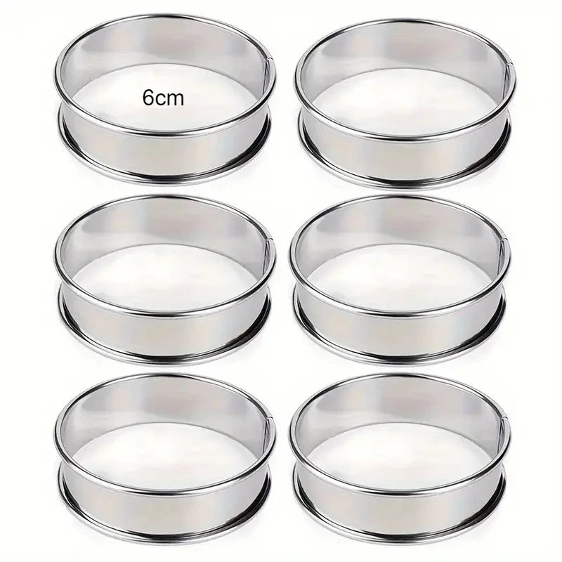 6PCS Stainless Steel Mousse Cake Mold