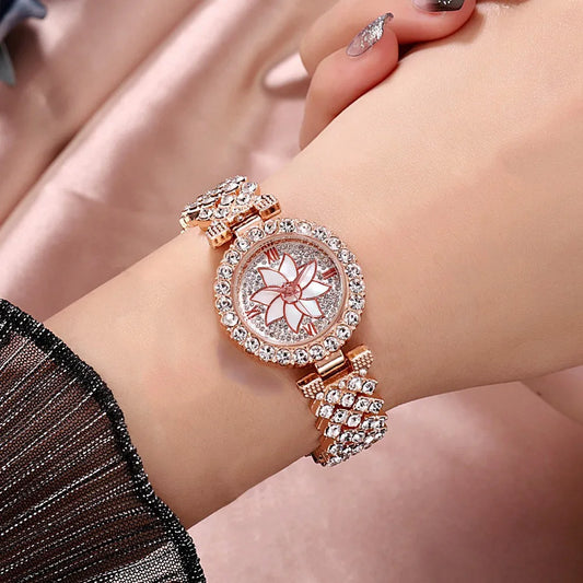 2Pc/Set 1Pc Rhinestone Quartz Bracelet Fancy Watches