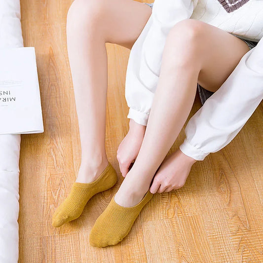 5Pairs Slippers Cotton Invisible Socks