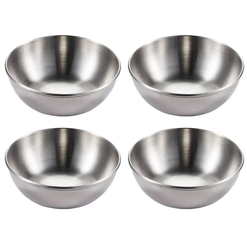 4pcs 2pcs Stainless Steel Golden Sauce Dishes Appetizer