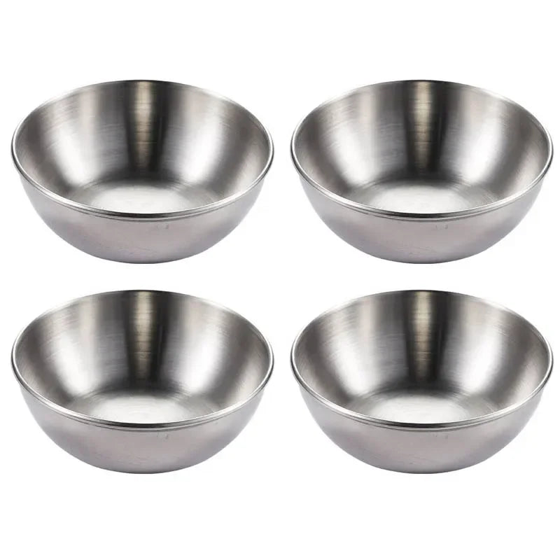 4pcs 2pcs Stainless Steel Golden Sauce Dishes Appetizer