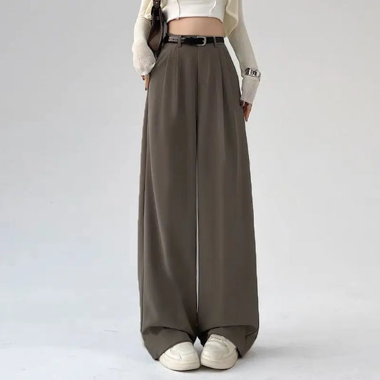 Botvotee Causal Suits Office Elegant Chic Wide Leg Pants
