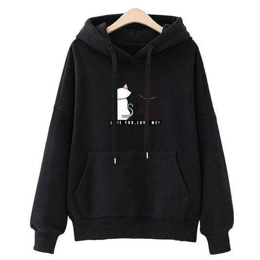 Casual Hooded Creative Matching Cute Cat Sweatshirt