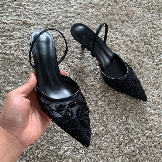 Luxury High Heels Mesh Elegant Shoes