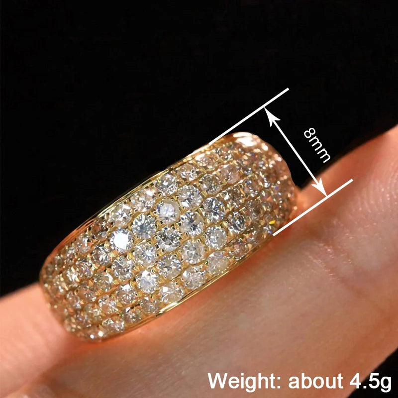 Luxury Gold Color Full Shiny Cubic Zirconia Ring