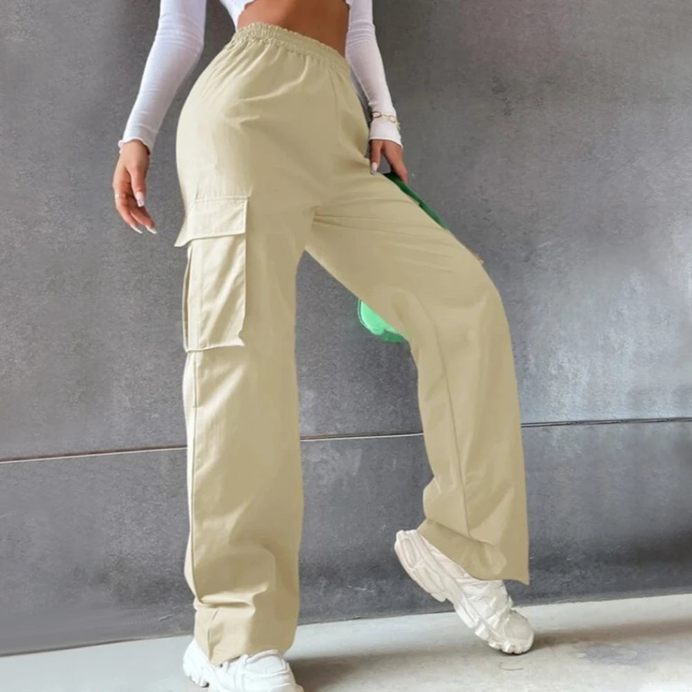 Workwear High Waist Wide Leg Pants