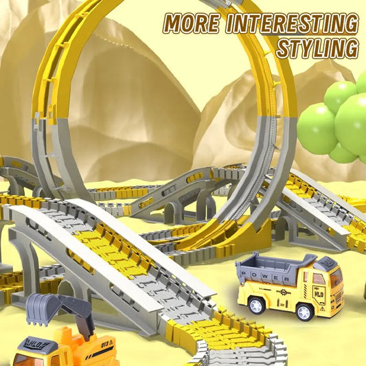 DIY building block track splicing puzzle Electric Track Toy