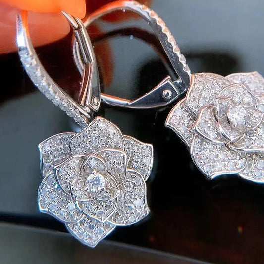 925 Sterling Silver Flower Earrings