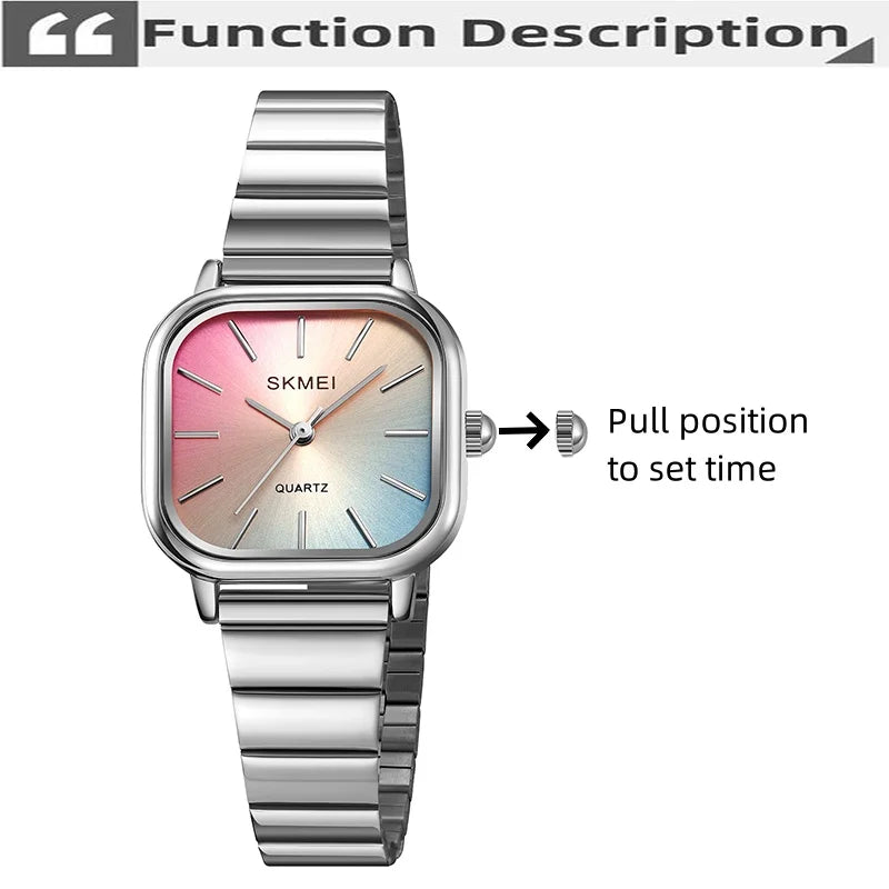 Bracelet Quartz Luxury Stainless Steel Strap Waterproof Casual Analog Wristwatch