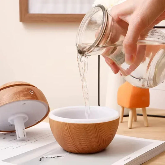 Mini Woodgrain Ultrasonic USB Humidifier and Essential Oil