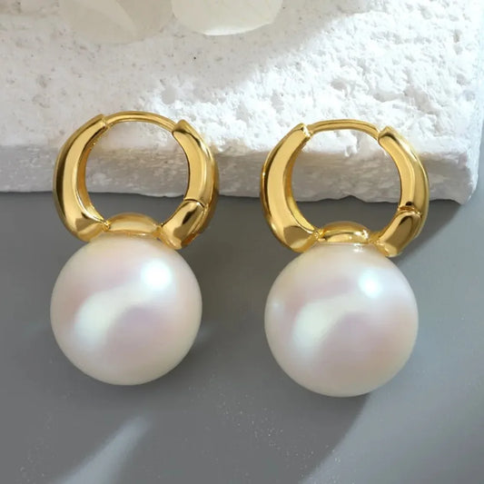 Pearl Hoop Earrings