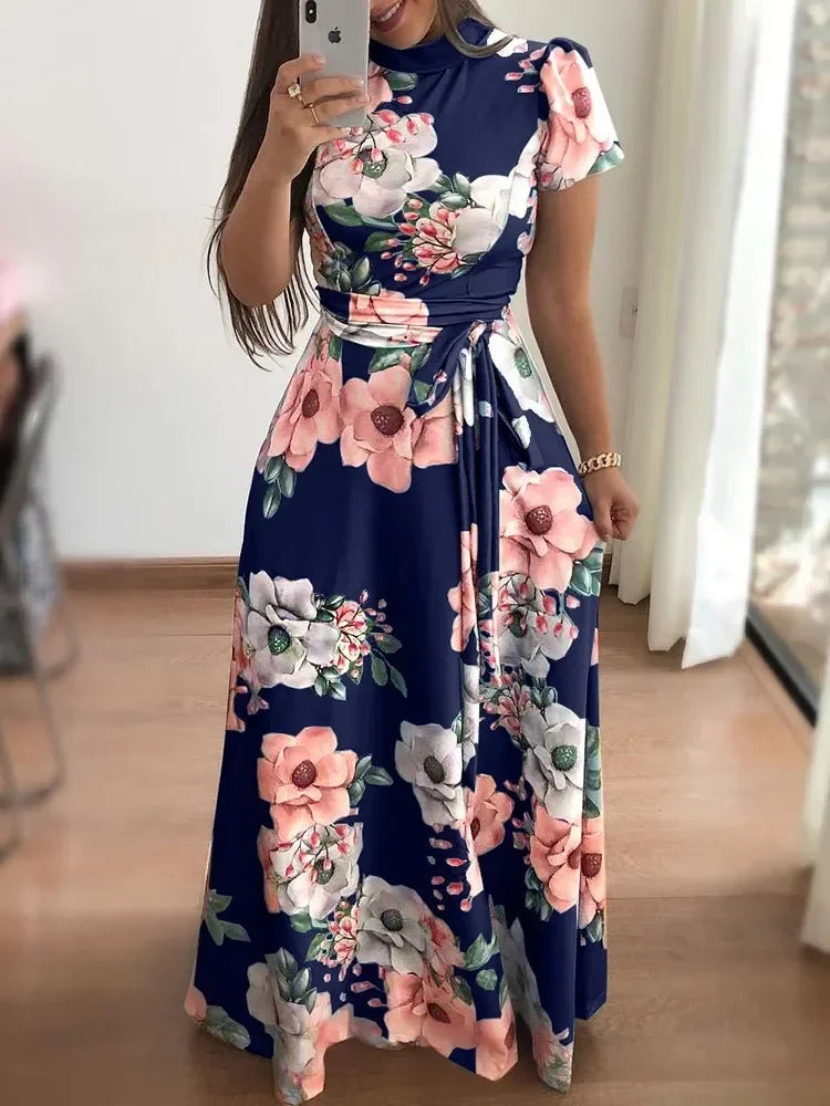 Slim Casual Long Sleeve Round Neck Dress