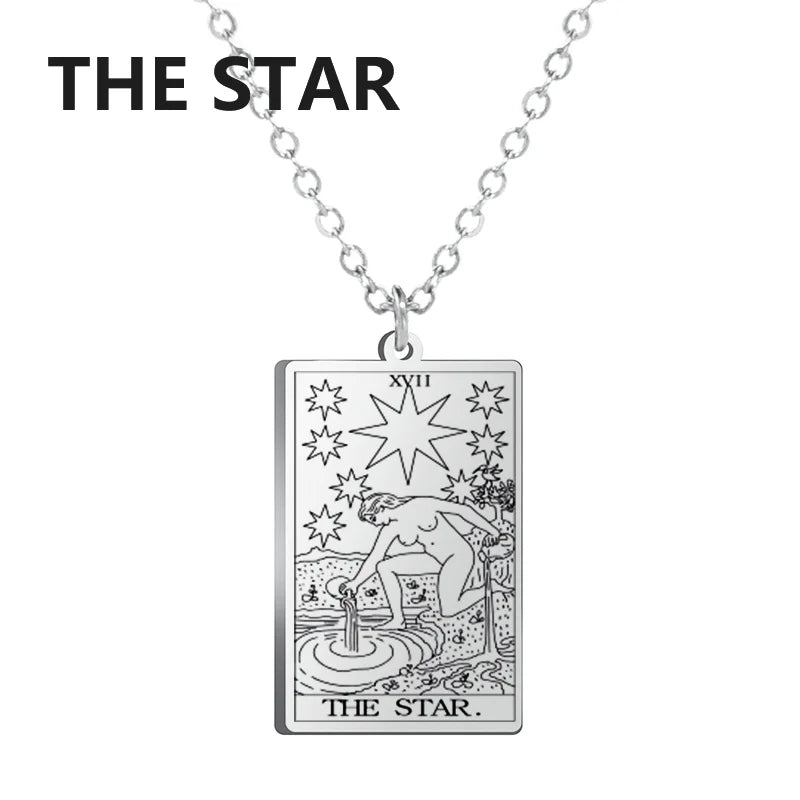 Stainless steel Classic Tarot Pendant Necklace