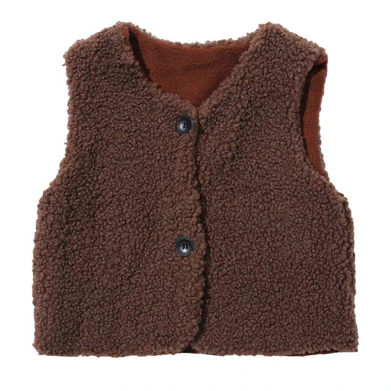 Autumn Winter Baby Plus Velvet Waistcoat Teddy Hair Coat