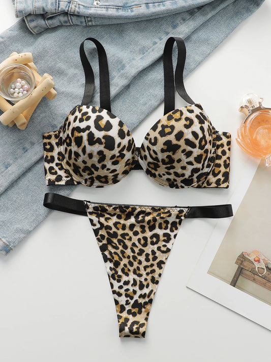 Sexy leopard underwear Lingerie Set