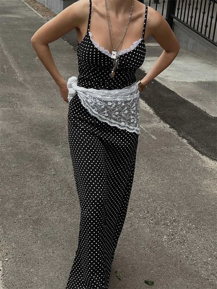 Long Slim V-Neck Spaghetti Backless Dress