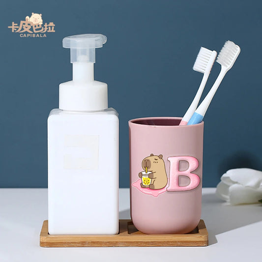 أكواب غسول الفم للأطفال بتصميم الكابيبارا اللطيف برسومات كرتونية إبداعية