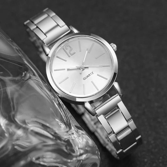 Stainless Steel Quartz Diamond Watch