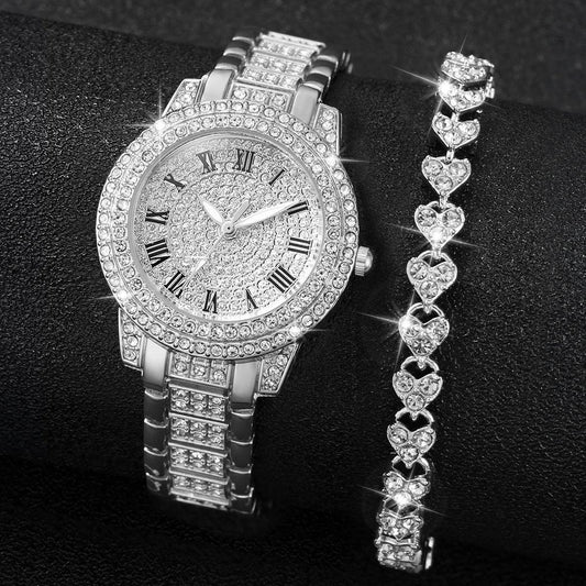 DANA Stainless Steel Band Diamond Quartz Watch
