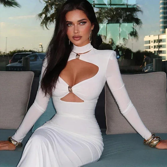 Elegant Sexy Full Sleeves Long Dress
