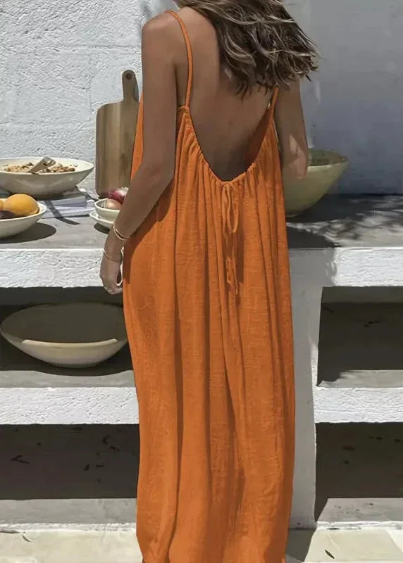 Strapless Backless Long Loose Sleepwear Maxi Dress Pajamas