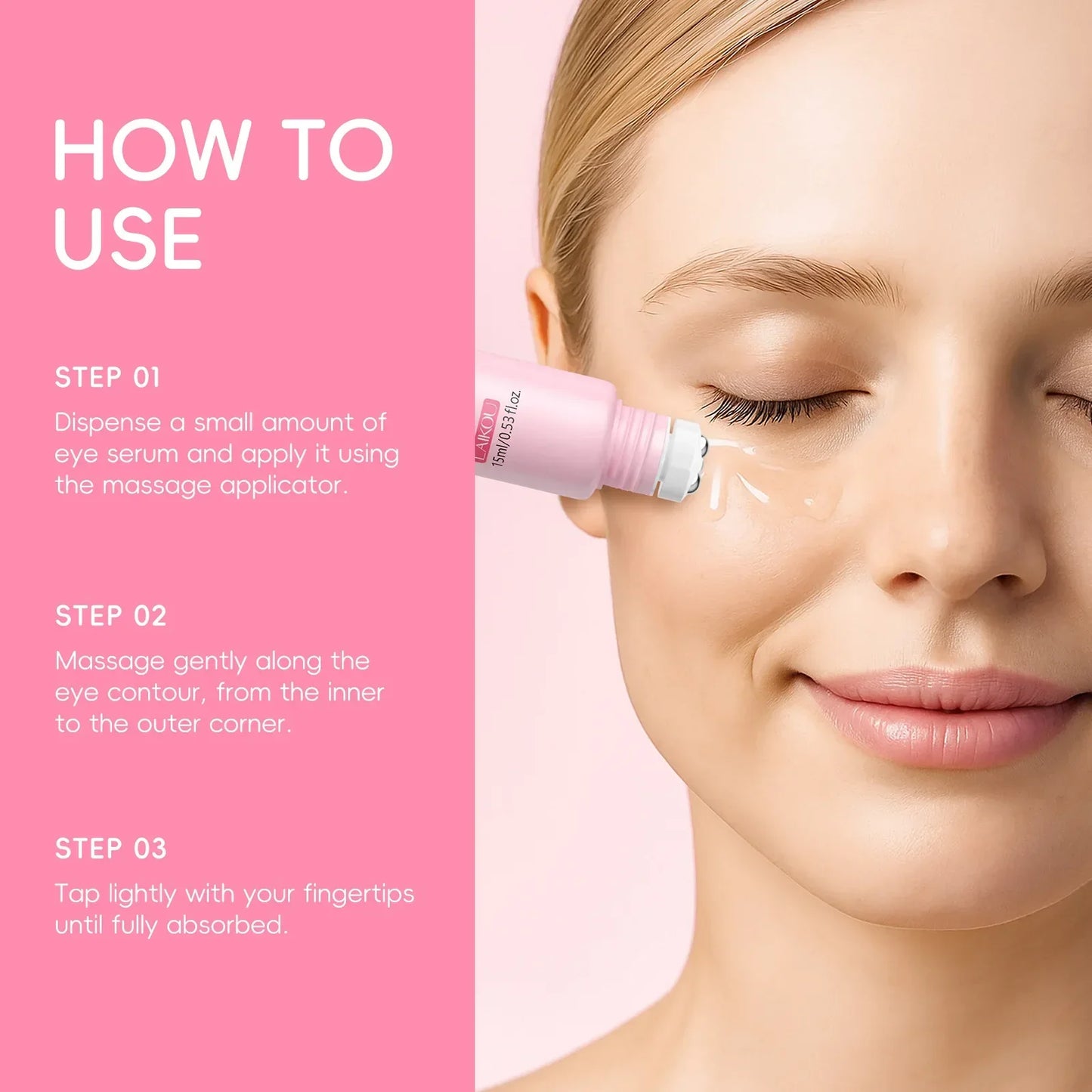 LAIKOU Sakura Eye Serum Roller Massage