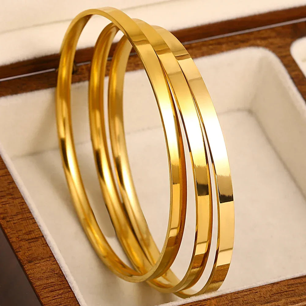 DANA 18K Gold Stainless Steel Bangle Bracelet