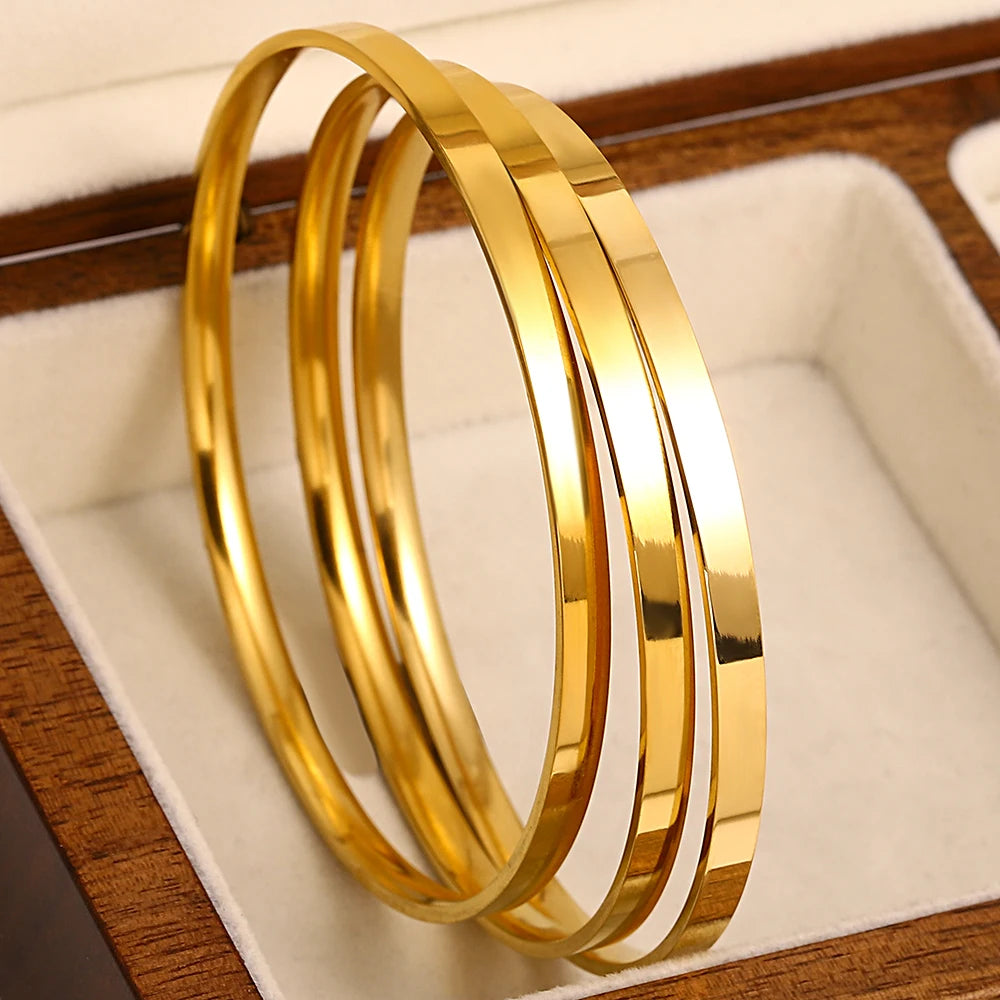 DANA 18K Gold Stainless Steel Bangle Bracelet