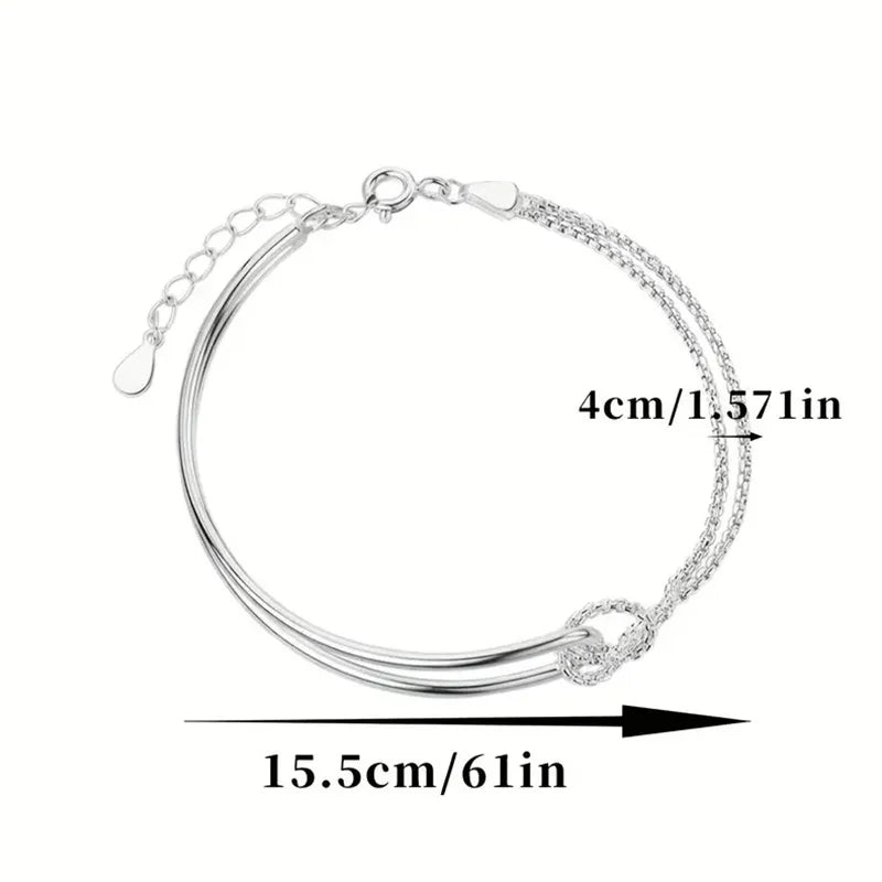 925 Silver Minimalist Geometric Bracelet