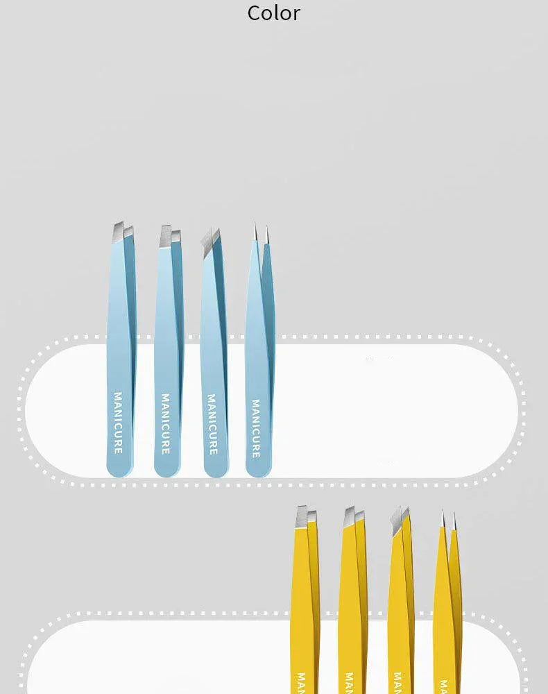 Eyebrow Colorful Stainless Steel Slanted Eye Brow Clips Removal