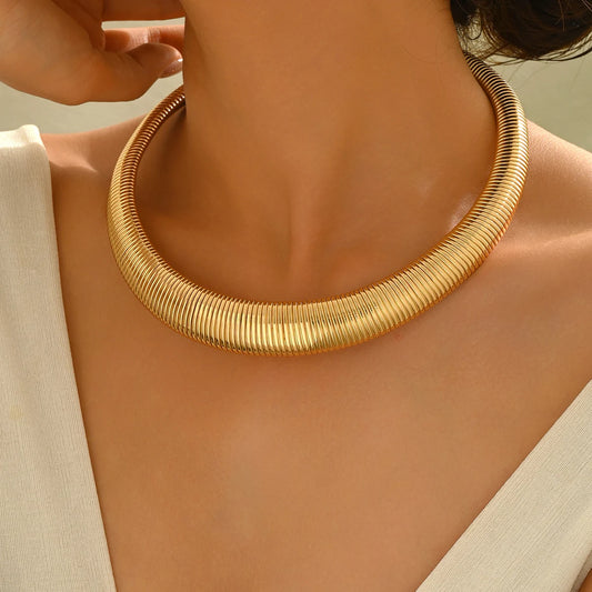 Exaggerated Heavy Metal Chunky Choker Necklace