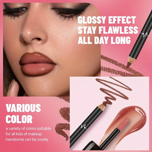 Gradient Lips Set Lip Liner + Glass Lip Gloss Mirror Shine Finish