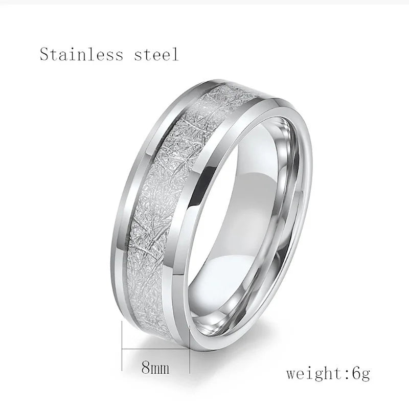 Silver Stainless Steel Groove Multi-Faceted Ring