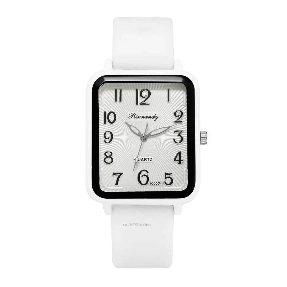 Rectangle Digital Quartz Silicone Strap Watch