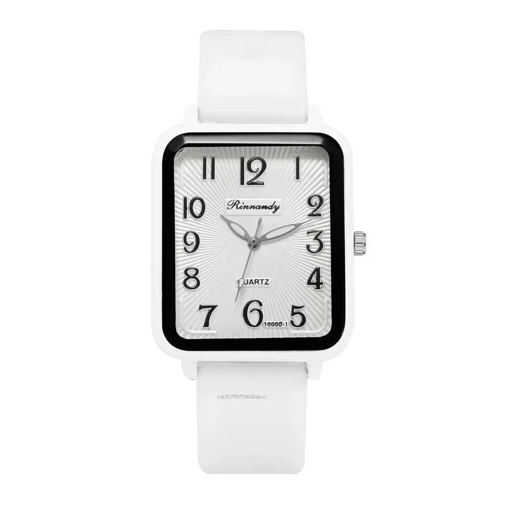 Rectangle Digital Quartz Silicone Strap Watch