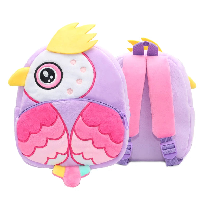 Cartoon cute plush animal backpack school