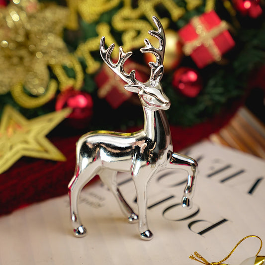 Gold Deer Statue Reindeer Figurines Resin Elk